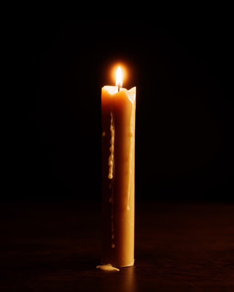 Hand-poured beeswax candle
